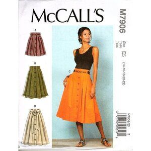 McCall's M7906 Misses 14 to 22 Easy Button Front Skirt Uncut Sewing Pattern